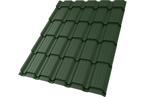 Металлочерепица "Квадро профи (Верховье)" ("Quadro Profi") v01 0,5 Satin Matt TX RAL 6020 хромовая зелень ПрофЛайн, купить Металлочерепица "Квадро профи (Верховье)" ("Quadro Profi") v01 0,5 Satin Matt TX RAL 6020 хромовая зелень в ПрофЛайн