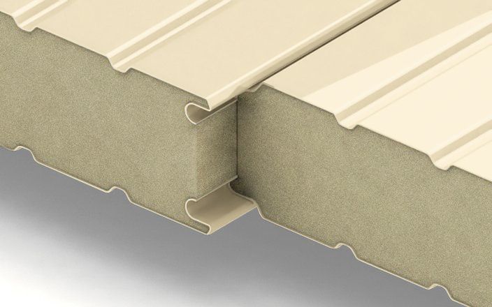 Стеновые сэндвич-панели с наполнителем из пенополиизоцианурата толщиной 30 мм, ширина 1000 мм, цвет RAL 1015 ПрофЛайн, купить Стеновые сэндвич-панели с наполнителем из пенополиизоцианурата толщиной 30 мм, ширина 1000 мм, цвет RAL 1015 в ПрофЛайн