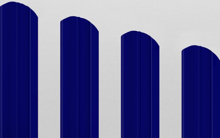 Штакетник металлический М-образный фигурный, цвет RAL 5002, длина 2 м, двусторонняя окраска ПрофЛайн, купить Штакетник металлический М-образный фигурный, цвет RAL 5002, длина 2 м, двусторонняя окраска в ПрофЛайн