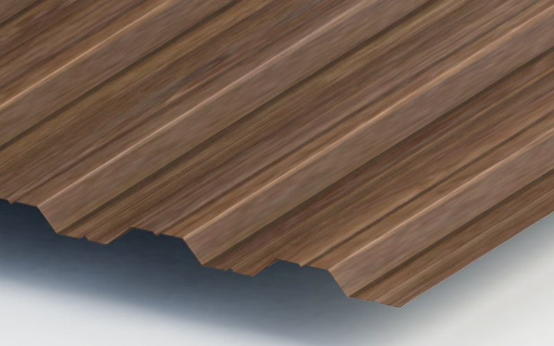 Профнастил НС35 с покрытием ECOSTEEL® 0,5 мм, морёный дуб Профлайн Профнастил НС35 с покрытием ECOSTEEL® 0,5 мм, морёный дуб Профлайн