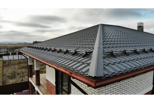 Металлочерепица "Кредо" ("Kredo") v01 0,5 Rooftop Бархат RAL 7016 антрацитово-серый ПрофЛайн, купить Металлочерепица "Кредо" ("Kredo") v01 0,5 Rooftop Бархат RAL 7016 антрацитово-серый в ПрофЛайн