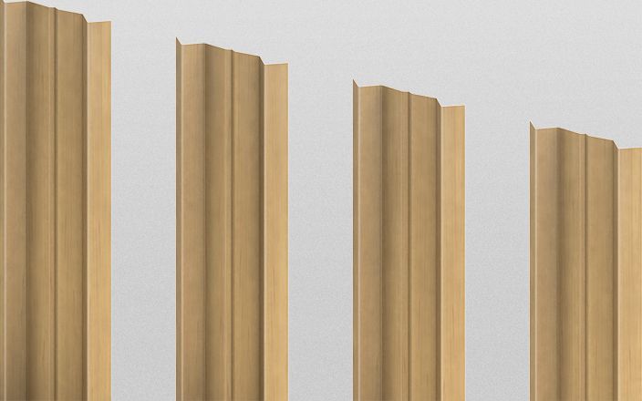 Штакетник металлический М-образный, цвет клён, длина 1,8 м, двусторонняя окраска ПрофЛайн, купить Штакетник металлический М-образный, цвет клён, длина 1,8 м, двусторонняя окраска в ПрофЛайн