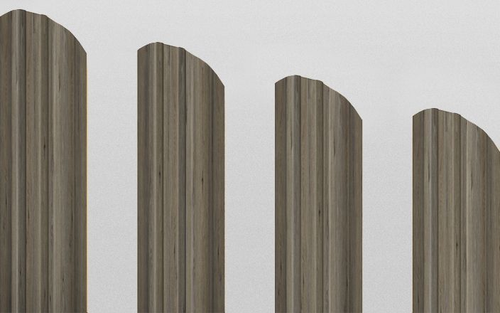 Штакетник металлический прямоугольный фигурный, цвет античный дуб, длина 2 м, двусторонняя окраска ПрофЛайн, купить Штакетник металлический прямоугольный фигурный, цвет античный дуб, длина 2 м, двусторонняя окраска в ПрофЛайн