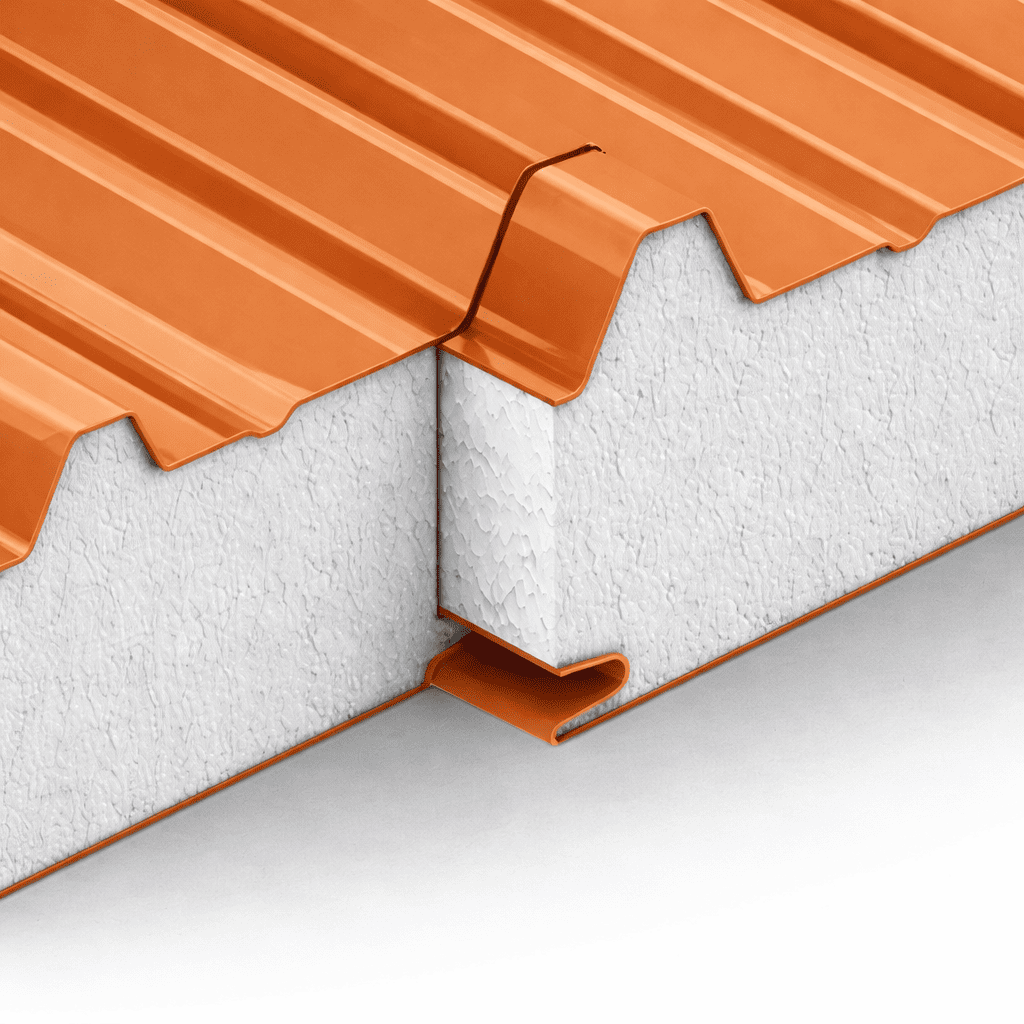 Кровельные сэндвич-панели с наполнителем из пенополистирола толщиной 250 мм, цвет RAL 2004 ПрофЛайн, купить Кровельные сэндвич-панели с наполнителем из пенополистирола толщиной 250 мм, цвет RAL 2004 в ПрофЛайн