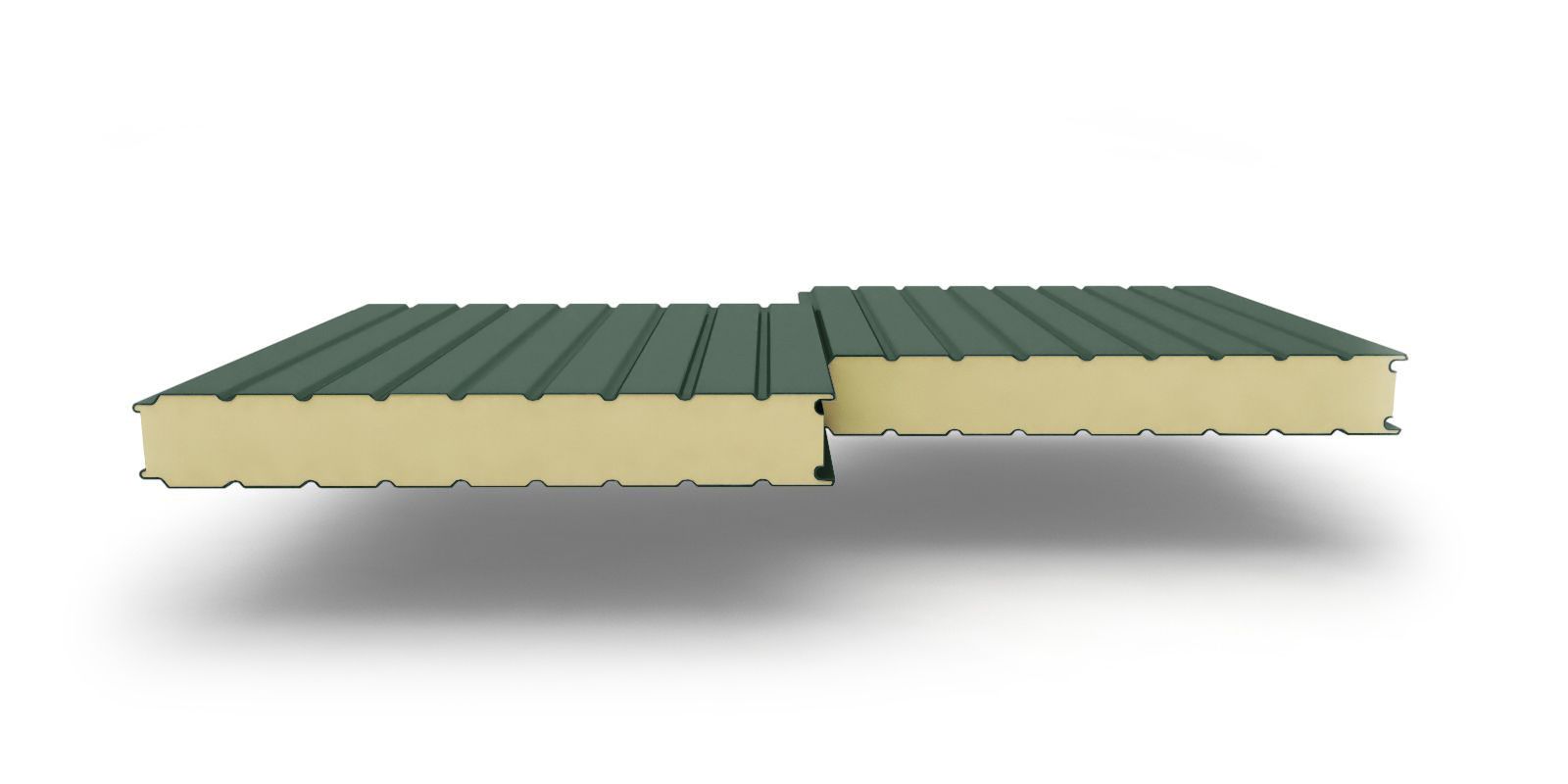 Стеновые сэндвич-панели с наполнителем из пенополиуретана толщиной 50 мм, ширина 1190 мм, цвет RAL 6005 ПрофЛайн, купить Стеновые сэндвич-панели с наполнителем из пенополиуретана толщиной 50 мм, ширина 1190 мм, цвет RAL 6005 в ПрофЛайн