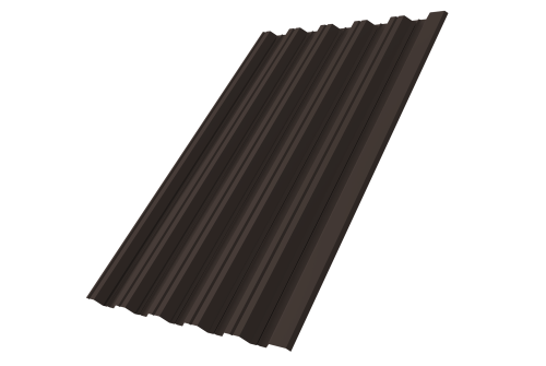 Профнастил НС35R Grand Line 0,5 PurPro RR 32 темно-коричневый Профлайн