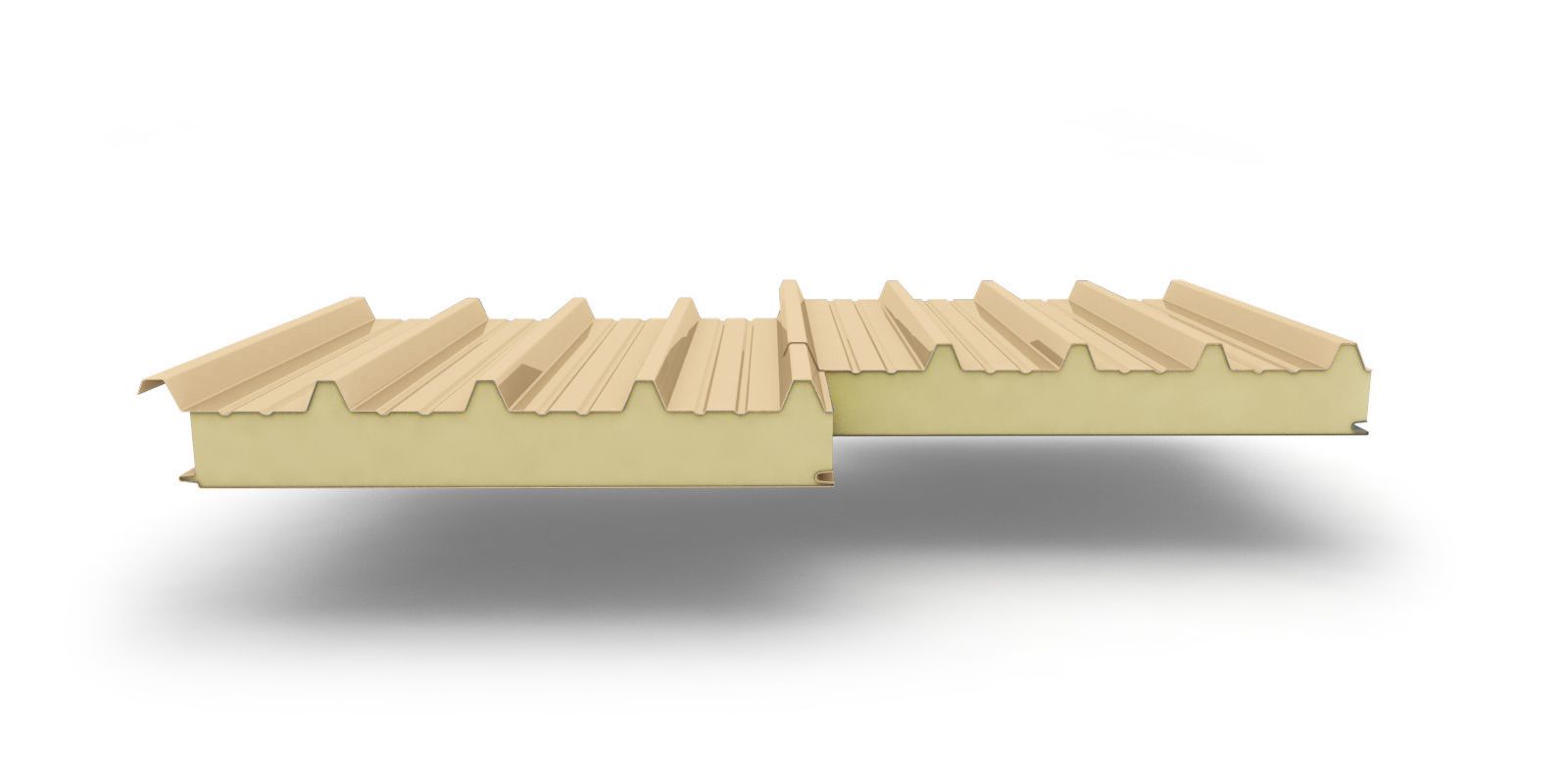 Кровельные сэндвич-панели с наполнителем из пенополиизоцианурата толщиной 220 мм, цвет RAL 1014 ПрофЛайн, купить Кровельные сэндвич-панели с наполнителем из пенополиизоцианурата толщиной 220 мм, цвет RAL 1014 в ПрофЛайн