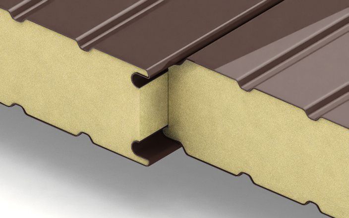 Стеновые сэндвич-панели с наполнителем из пенополиуретана толщиной 60 мм, ширина 1190 мм, цвет RAL 8017 ПрофЛайн, купить Стеновые сэндвич-панели с наполнителем из пенополиуретана толщиной 60 мм, ширина 1190 мм, цвет RAL 8017 в ПрофЛайн