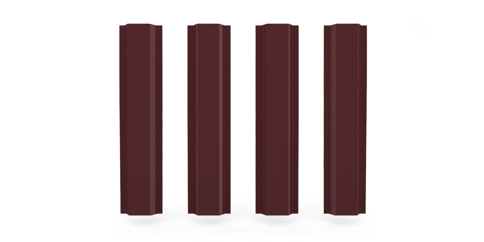 Штакетник металлический П-образный, цвет RAL 3009, длина 1,6 м, ширина 94 мм, односторонняя окраска ПрофЛайн, купить Штакетник металлический П-образный, цвет RAL 3009, длина 1,6 м, ширина 94 мм, односторонняя окраска в ПрофЛайн