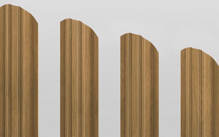 Штакетник металлический прямоугольный фигурный, цвет золотистый дуб, длина 2 м, двусторонняя окраска ПрофЛайн, купить Штакетник металлический прямоугольный фигурный, цвет золотистый дуб, длина 2 м, двусторонняя окраска в ПрофЛайн