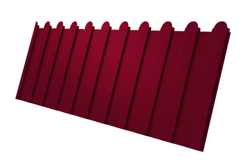 Профнастил С8A v02 фигурный Grand Line 0,45 PE с пленкой RAL 3003 рубиново-красный Профлайн