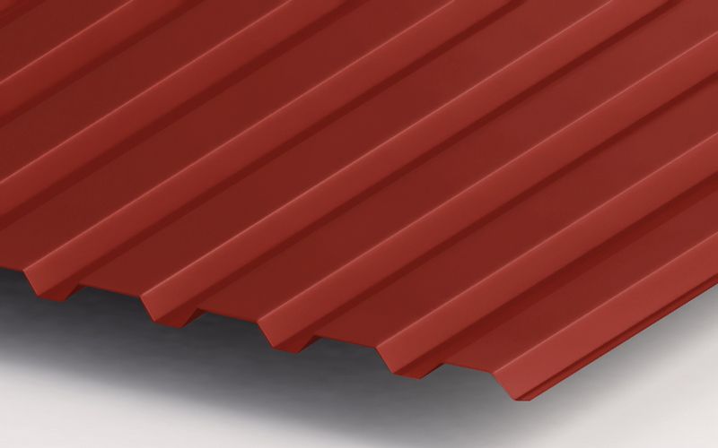 Профнастил МП20 с покрытием Satin® 0,5 мм, RAL 8004 Профлайн Профнастил МП20 с покрытием Satin® 0,5 мм, RAL 8004 Профлайн
