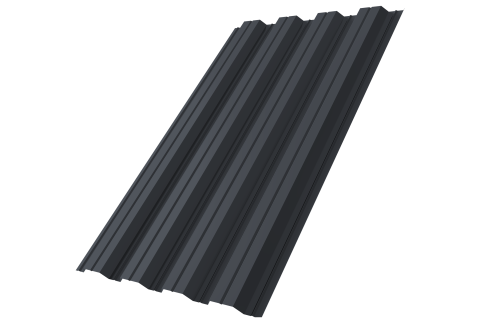 Профнастил НС44A Grand Line 0,45 PE-Double RAL 7024 мокрый асфальт Профлайн