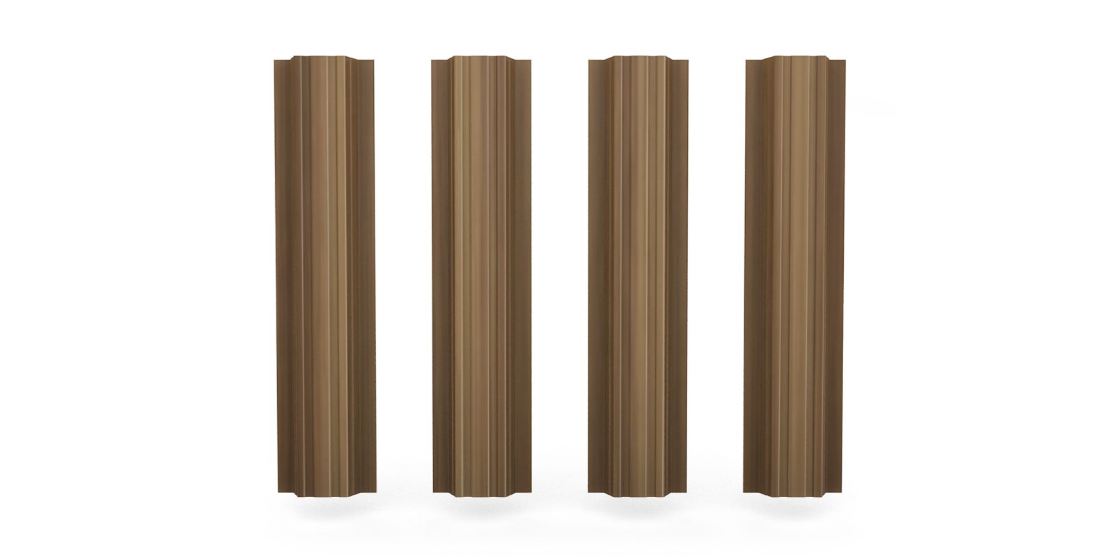 Штакетник металлический прямоугольный, цвет кедр, длина 2 м, односторонняя окраска ПрофЛайн, купить Штакетник металлический прямоугольный, цвет кедр, длина 2 м, односторонняя окраска в ПрофЛайн