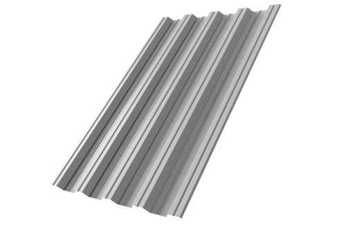 Профнастил НС44R Grand Line 0,5 Satin RAL 9006 бело-алюминиевый Профлайн