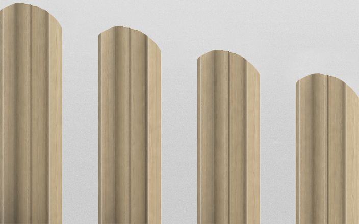 Штакетник металлический М-образный фигурный, цвет сосна, длина 2 м, двусторонняя окраска ПрофЛайн, купить Штакетник металлический М-образный фигурный, цвет сосна, длина 2 м, двусторонняя окраска в ПрофЛайн