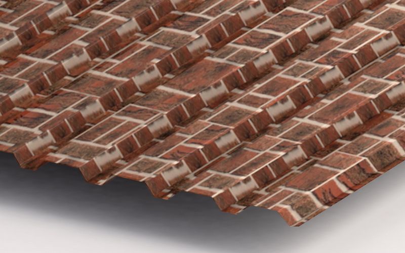 Профнастил МП20 с покрытием ECOSTEEL® 0,5 мм, кирпич рустик Профлайн Профнастил МП20 с покрытием ECOSTEEL® 0,5 мм, кирпич рустик Профлайн