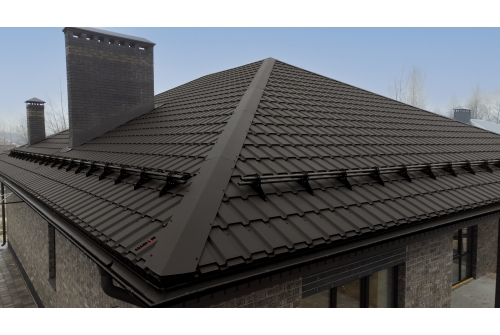 Металлочерепица "Квадро профи (Верховье)" ("Quadro Profi") v01 0,5 Drap RR 32 темно-коричневый ПрофЛайн, купить Металлочерепица "Квадро профи (Верховье)" ("Quadro Profi") v01 0,5 Drap RR 32 темно-коричневый в ПрофЛайн