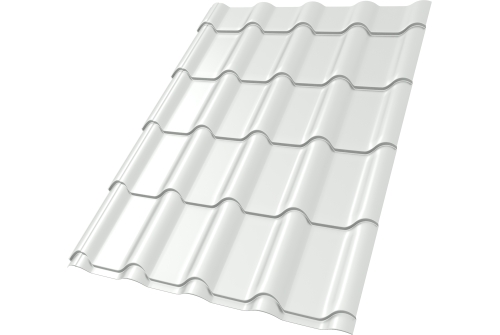 Металлочерепица "Камея" ("Kamea") v02 0,5 Satin RAL 9003 сигнальный белый ПрофЛайн, купить Металлочерепица "Камея" ("Kamea") v02 0,5 Satin RAL 9003 сигнальный белый в ПрофЛайн