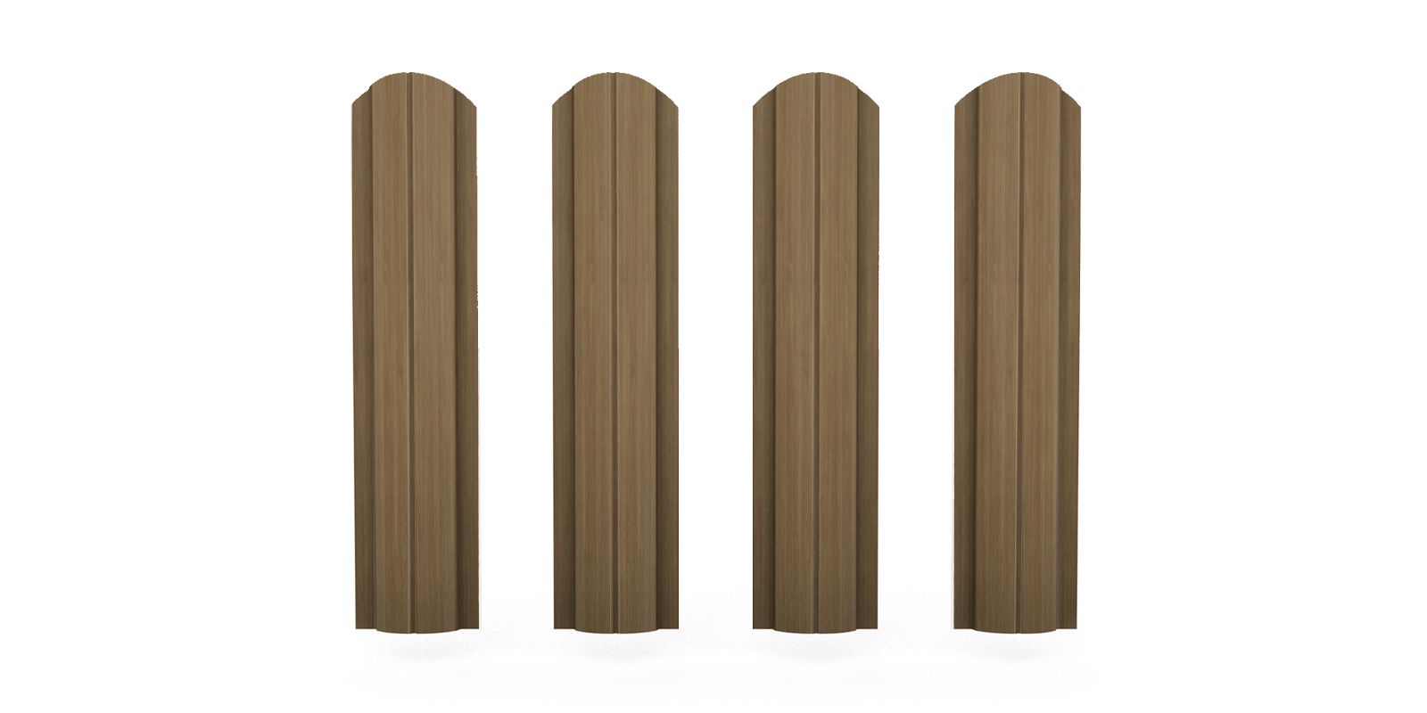 Штакетник металлический круглый фигурный, цвет орех, длина 1,8 м, двусторонняя окраска ПрофЛайн, купить Штакетник металлический круглый фигурный, цвет орех, длина 1,8 м, двусторонняя окраска в ПрофЛайн