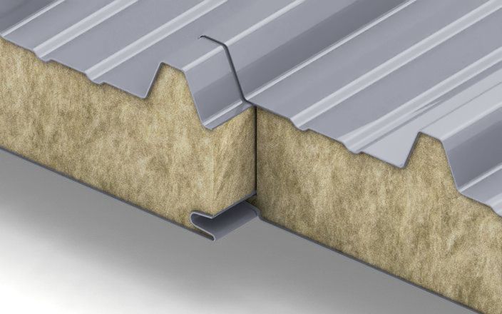 Кровельные сэндвич-панели с наполнителем из минеральной ваты толщиной 150 мм, цвет RAL 9006, ТУ ПрофЛайн, купить Кровельные сэндвич-панели с наполнителем из минеральной ваты толщиной 150 мм, цвет RAL 9006, ТУ в ПрофЛайн