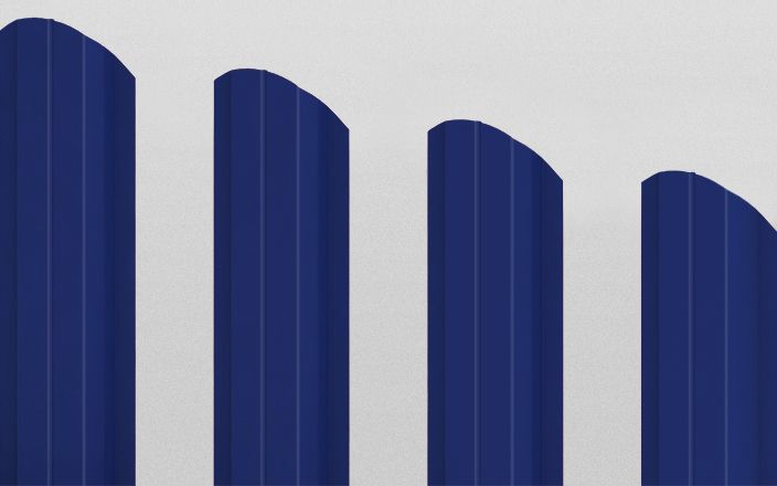 Штакетник металлический П-образный фигурный, цвет RAL 5005, длина 1,8 м, двусторонняя окраска ПрофЛайн, купить Штакетник металлический П-образный фигурный, цвет RAL 5005, длина 1,8 м, двусторонняя окраска в ПрофЛайн