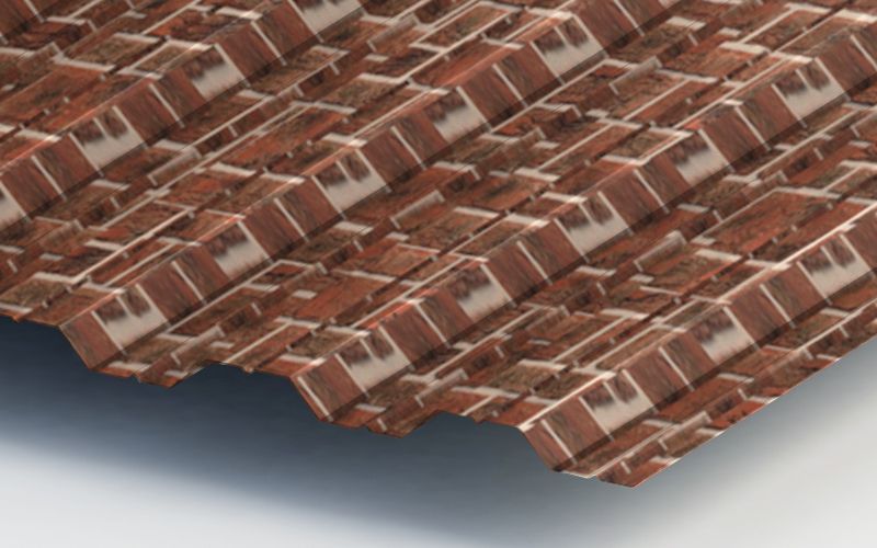 Профнастил НС35 с покрытием ECOSTEEL® 0,5 мм, кирпич рустик Профлайн Профнастил НС35 с покрытием ECOSTEEL® 0,5 мм, кирпич рустик Профлайн