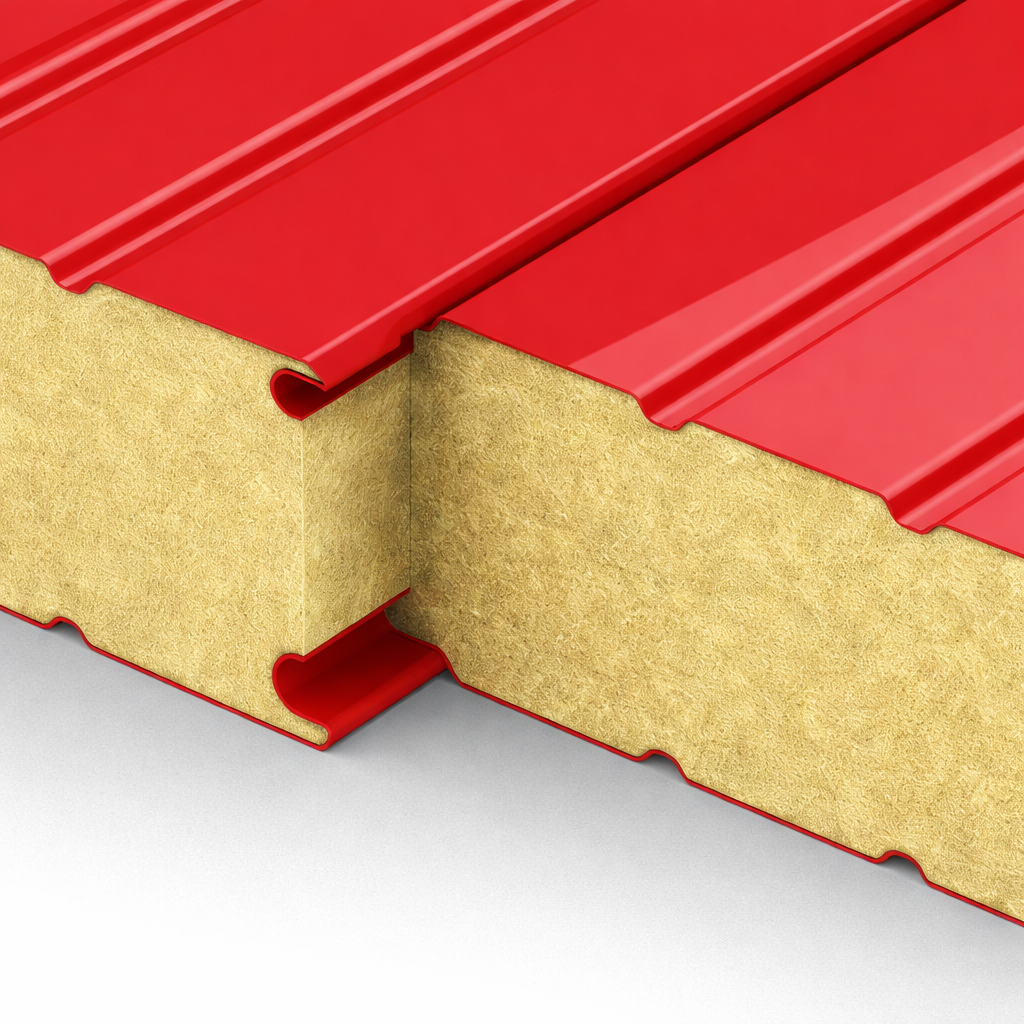 Кровельные сэндвич-панели с наполнителем из пенополистирола толщиной 250 мм, цвет RAL 3020 ПрофЛайн, купить Кровельные сэндвич-панели с наполнителем из пенополистирола толщиной 250 мм, цвет RAL 3020 в ПрофЛайн