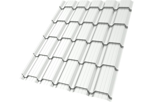 Металлочерепица "Квадро профи (Верховье)" ("Quadro Profi") v01 0,5 Satin RAL 9003 сигнальный белый ПрофЛайн, купить Металлочерепица "Квадро профи (Верховье)" ("Quadro Profi") v01 0,5 Satin RAL 9003 сигнальный белый в ПрофЛайн