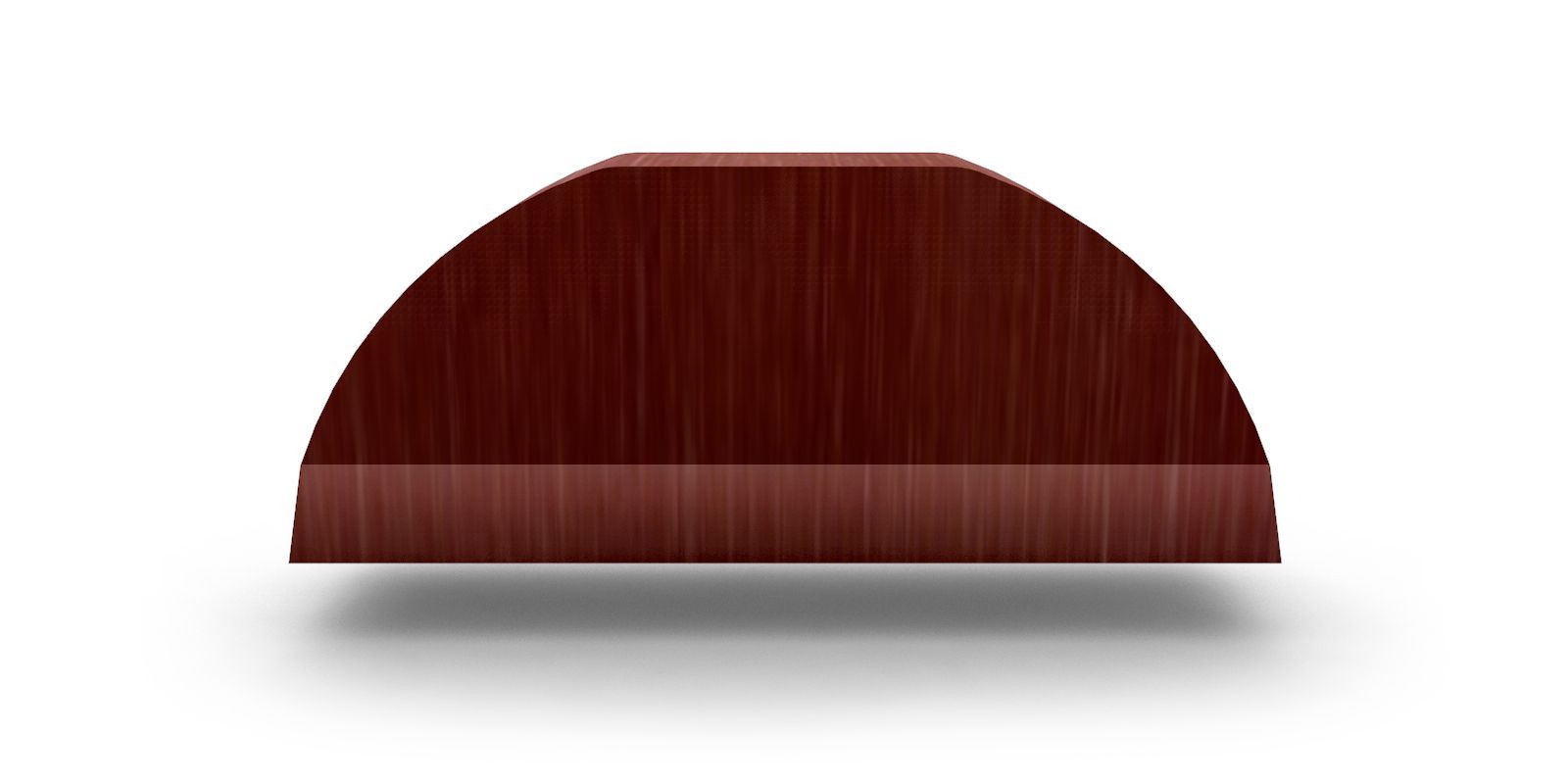 Заглушка полукруглого конька плоская с покрытием Colority® Print, цвет бразильская вишня ПрофЛайн, купить Заглушка полукруглого конька плоская с покрытием Colority® Print, цвет бразильская вишня в ПрофЛайн