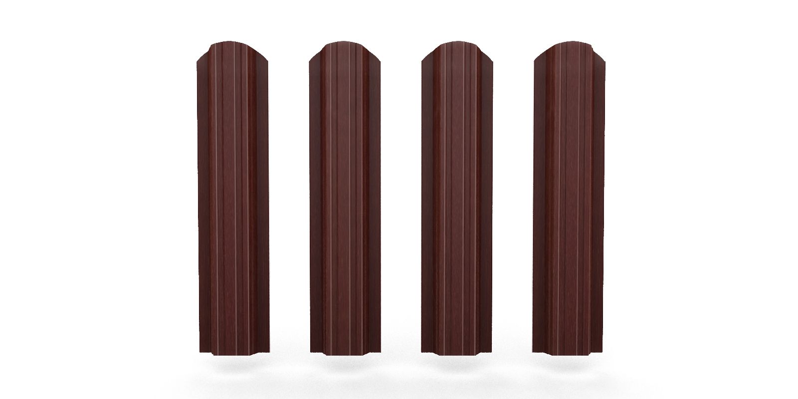 Штакетник металлический прямоугольный фигурный, цвет бразильская вишня, длина 2 м, двусторонняя окраска ПрофЛайн, купить Штакетник металлический прямоугольный фигурный, цвет бразильская вишня, длина 2 м, двусторонняя окраска в ПрофЛайн