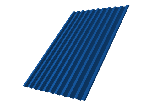 Профнастил С21R Grand Line 0,45 PE с пленкой RAL 5005 сигнальный синий Профлайн