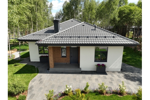 Металлочерепица "Квинта плюс3D" ("Kvinta plus3D") 0,5 Satin Matt TX RAL 7024 мокрый асфальт ПрофЛайн, купить Металлочерепица "Квинта плюс3D" ("Kvinta plus3D") 0,5 Satin Matt TX RAL 7024 мокрый асфальт в ПрофЛайн