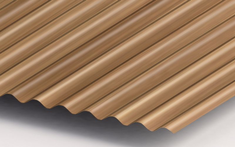 Профнастил МП18 с покрытием ECOSTEEL® 0,5 мм, кедр Профлайн Профнастил МП18 с покрытием ECOSTEEL® 0,5 мм, кедр Профлайн
