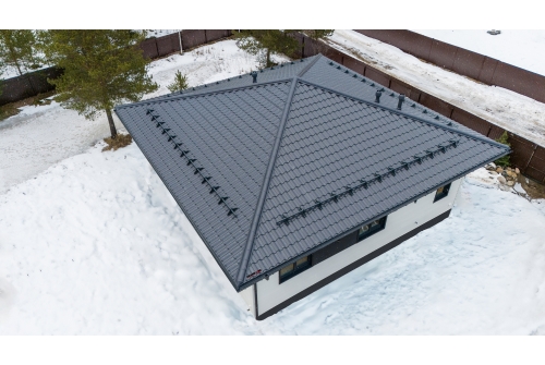 Металлочерепица "Кредо" ("Kredo") v01 0,5 Satin RAL 7016 антрацитово-серый ПрофЛайн, купить Металлочерепица "Кредо" ("Kredo") v01 0,5 Satin RAL 7016 антрацитово-серый в ПрофЛайн