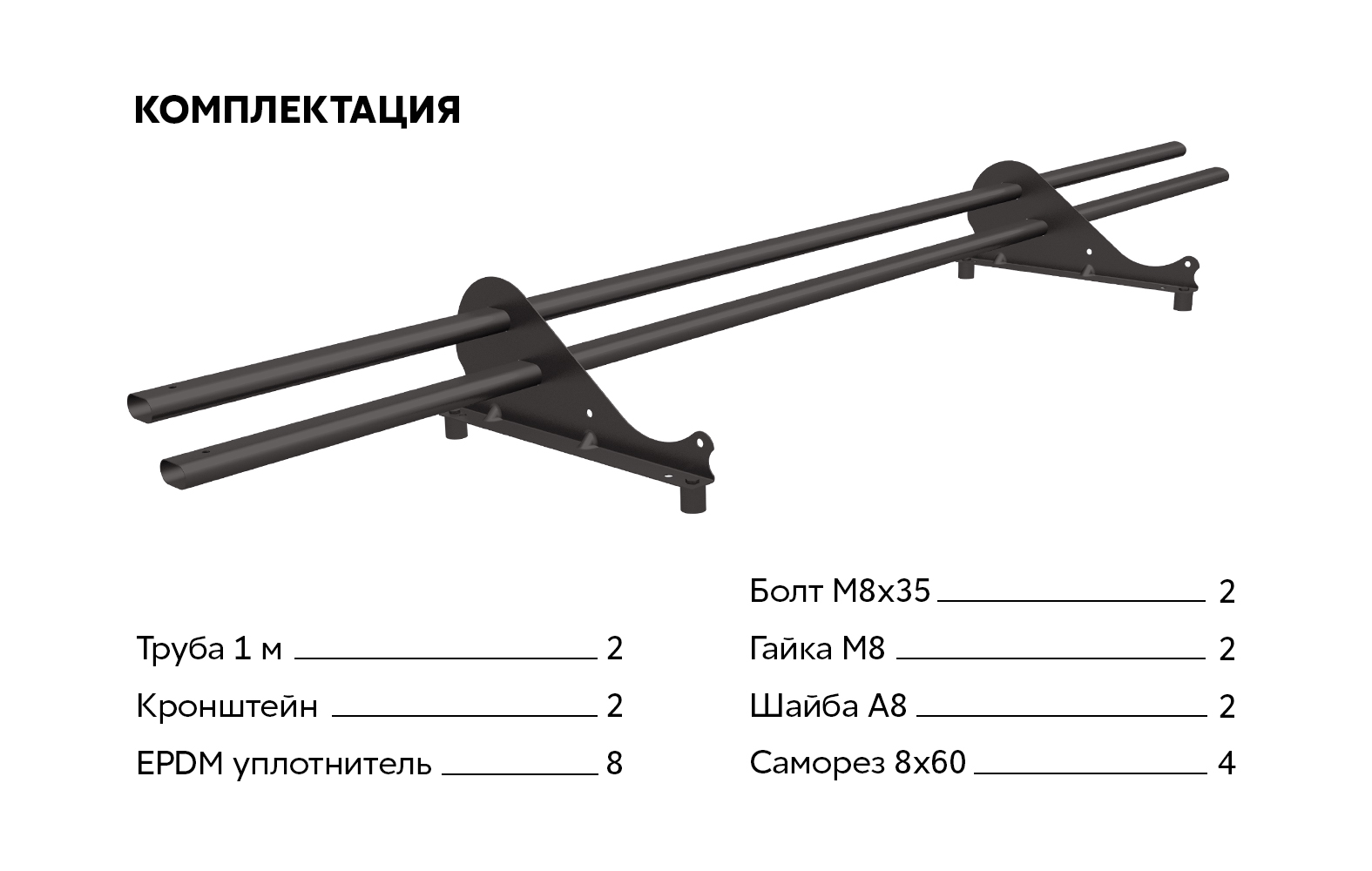 Снегозадержатель трубчатый Snow Kit RR 32 1м ПрофЛайн, купить Снегозадержатель трубчатый Snow Kit RR 32 1м в ПрофЛайн
