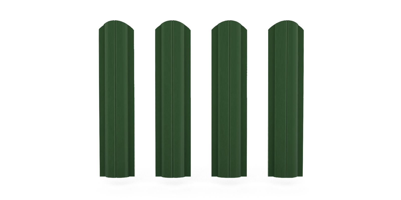 Штакетник металлический круглый фигурный, цвет RAL 6029, длина 2 м, двусторонняя окраска ПрофЛайн, купить Штакетник металлический круглый фигурный, цвет RAL 6029, длина 2 м, двусторонняя окраска в ПрофЛайн