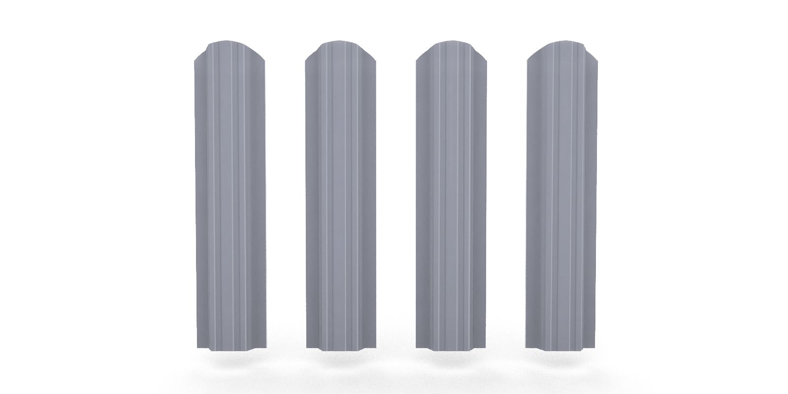 Штакетник металлический прямоугольный фигурный, цвет RAL 9006, длина 1,8 м, двусторонняя окраска ПрофЛайн, купить Штакетник металлический прямоугольный фигурный, цвет RAL 9006, длина 1,8 м, двусторонняя окраска в ПрофЛайн