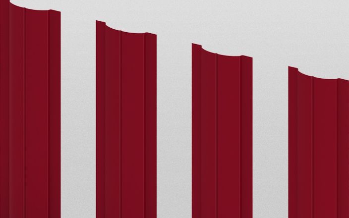 Штакетник металлический круглый, цвет RAL 3003, длина 2 м, двусторонняя окраска ПрофЛайн, купить Штакетник металлический круглый, цвет RAL 3003, длина 2 м, двусторонняя окраска в ПрофЛайн