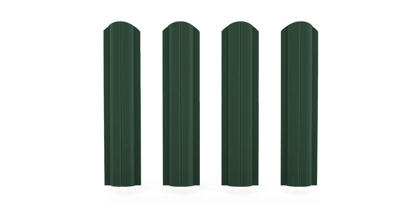 Штакетник металлический круглый фигурный, цвет RAL 6005, длина 2 м, двусторонняя окраска ПрофЛайн, купить Штакетник металлический круглый фигурный, цвет RAL 6005, длина 2 м, двусторонняя окраска в ПрофЛайн