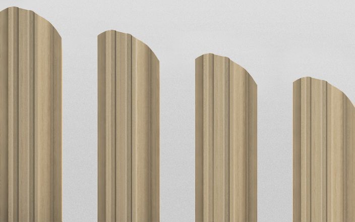 Штакетник металлический прямоугольный фигурный, цвет сосна, длина 2 м, двусторонняя окраска ПрофЛайн, купить Штакетник металлический прямоугольный фигурный, цвет сосна, длина 2 м, двусторонняя окраска в ПрофЛайн