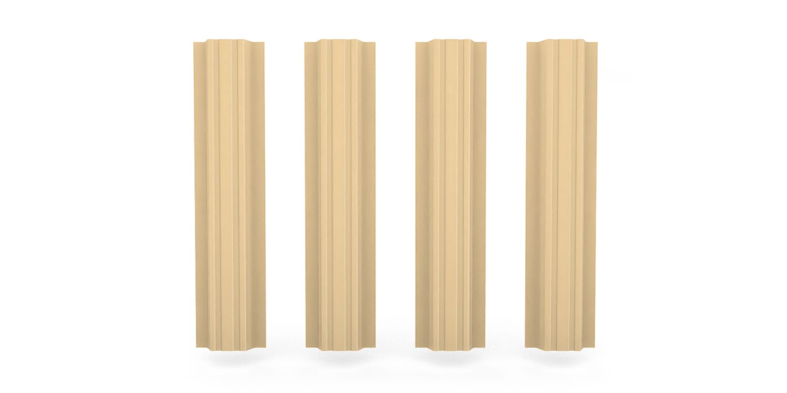 Штакетник металлический прямоугольный, цвет RAL 1014, длина 1,8 м, двусторонняя окраска ПрофЛайн, купить Штакетник металлический прямоугольный, цвет RAL 1014, длина 1,8 м, двусторонняя окраска в ПрофЛайн