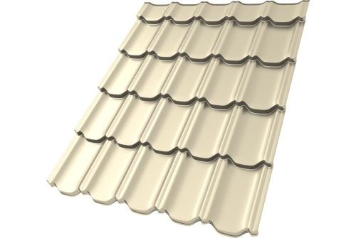 Металлочерепица "Квинта плюс3D" ("Kvinta plus3D") 0,5 Satin RAL 1015 светлая слоновая кость ПрофЛайн, купить Металлочерепица "Квинта плюс3D" ("Kvinta plus3D") 0,5 Satin RAL 1015 светлая слоновая кость в ПрофЛайн