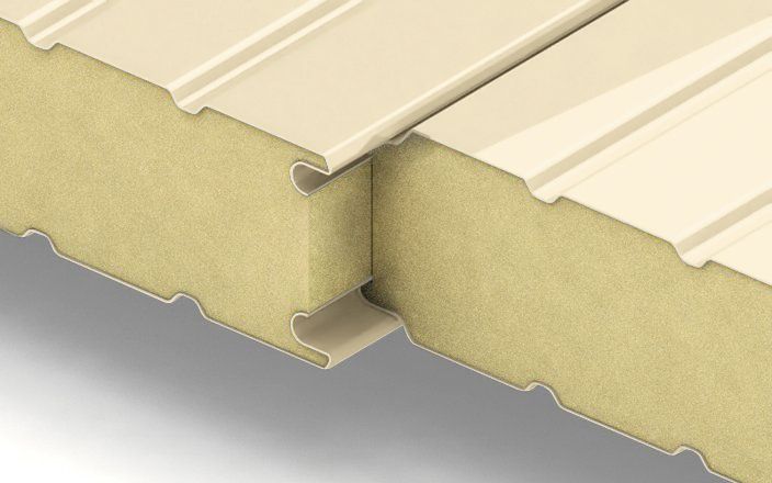 Стеновые сэндвич-панели с наполнителем из пенополиуретана толщиной 80 мм, ширина 1000 мм, цвет RAL 1015 ПрофЛайн, купить Стеновые сэндвич-панели с наполнителем из пенополиуретана толщиной 80 мм, ширина 1000 мм, цвет RAL 1015 в ПрофЛайн