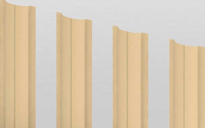 Штакетник металлический круглый, цвет RAL 1014, длина 2 м, двусторонняя окраска ПрофЛайн, купить Штакетник металлический круглый, цвет RAL 1014, длина 2 м, двусторонняя окраска в ПрофЛайн