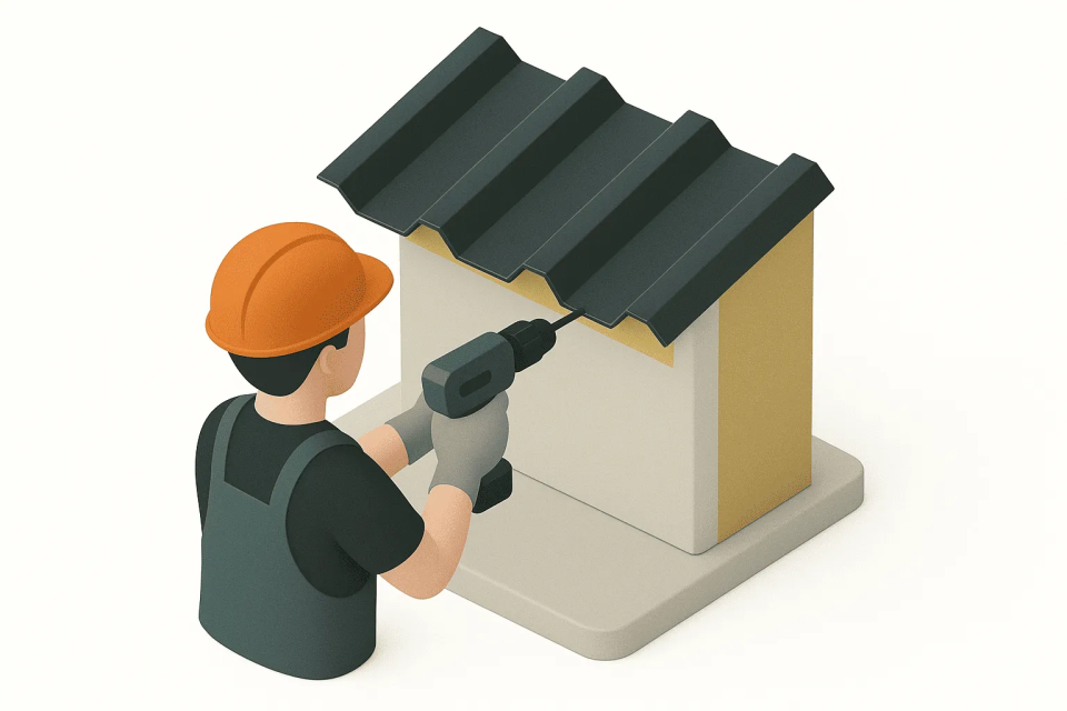 Монтаж кровельных сэндвич-панелей ПрофЛайн