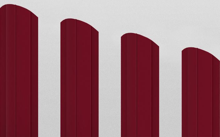 Штакетник металлический круглый фигурный, цвет RAL 3011, длина 1,8 м, односторонняя окраска ПрофЛайн, купить Штакетник металлический круглый фигурный, цвет RAL 3011, длина 1,8 м, односторонняя окраска в ПрофЛайн