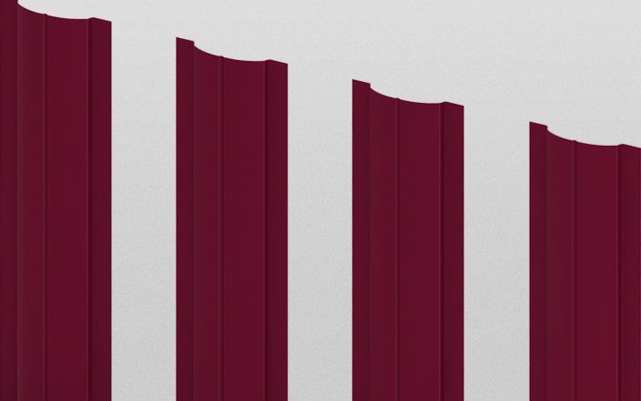 Штакетник металлический круглый, цвет RAL 3005, длина 2 м, двусторонняя окраска ПрофЛайн, купить Штакетник металлический круглый, цвет RAL 3005, длина 2 м, двусторонняя окраска в ПрофЛайн