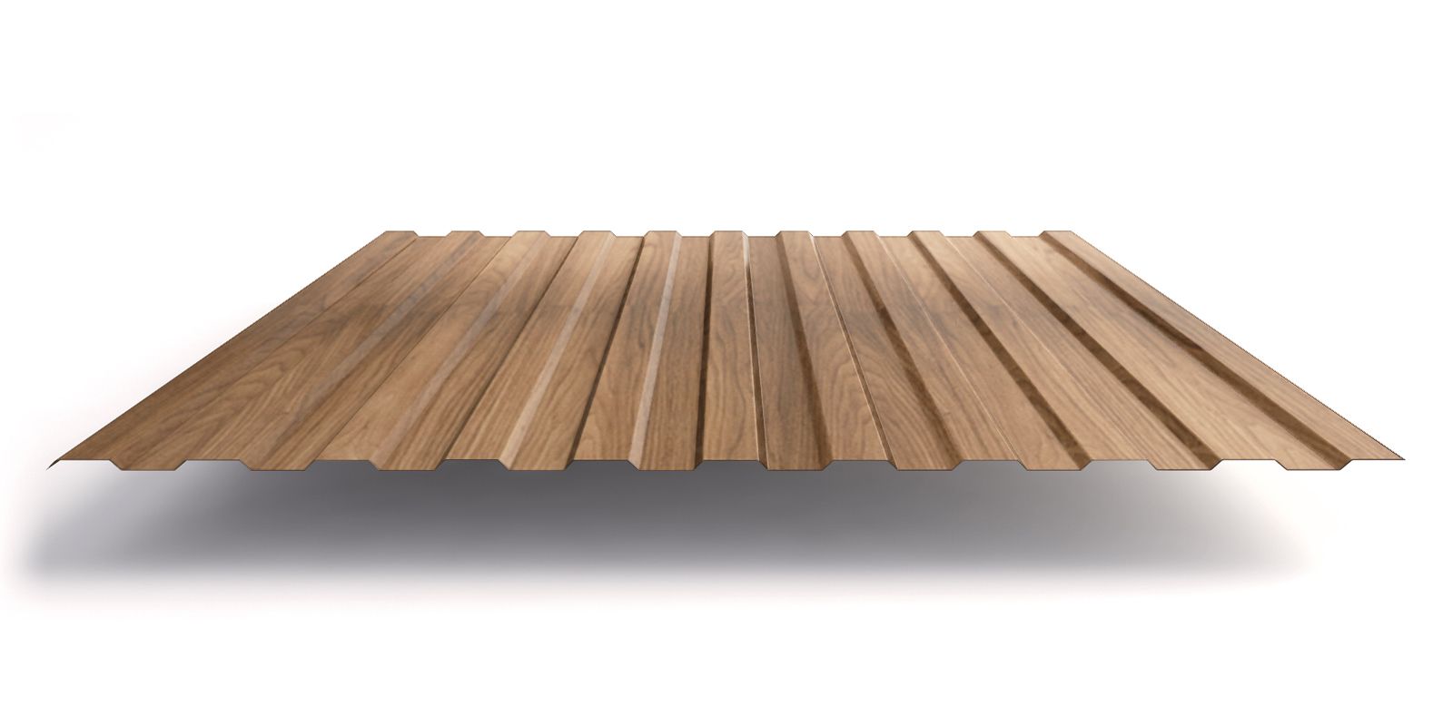 Профнастил С8 с покрытием ECOSTEEL® 0,5 мм, золотистый дуб Профлайн Профнастил С8 с покрытием ECOSTEEL® 0,5 мм, золотистый дуб Профлайн