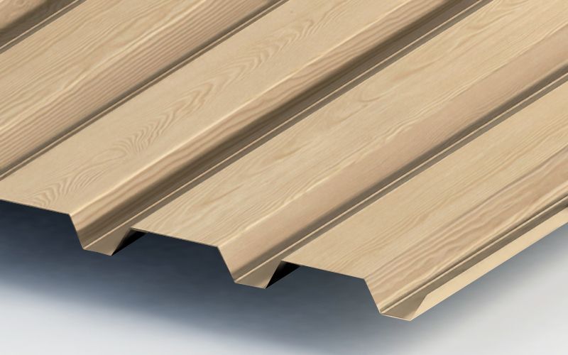 Профнастил С44 с покрытием ECOSTEEL® 0,5 мм, сосна Профлайн Профнастил С44 с покрытием ECOSTEEL® 0,5 мм, сосна Профлайн